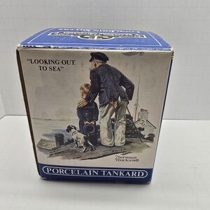 Vintage Long John Silvers Looking Out To Sea Norman Rockwell Tankard Mug 1985